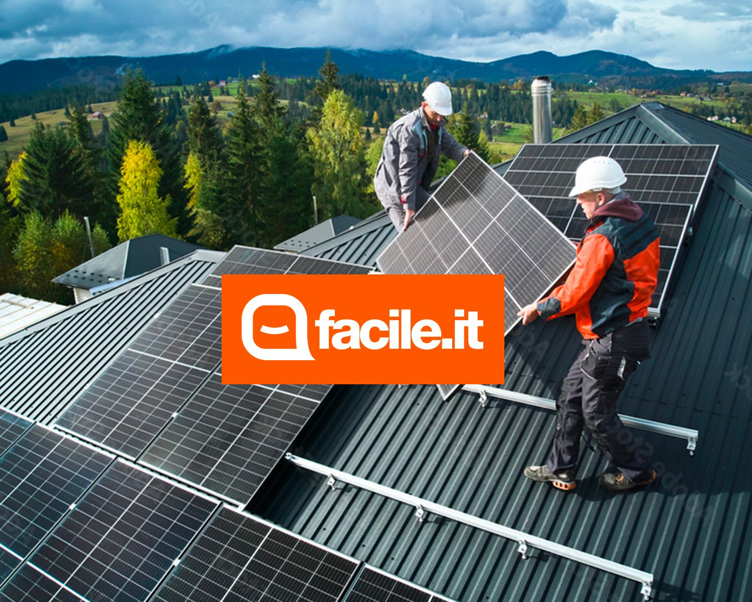 solar panels on roof