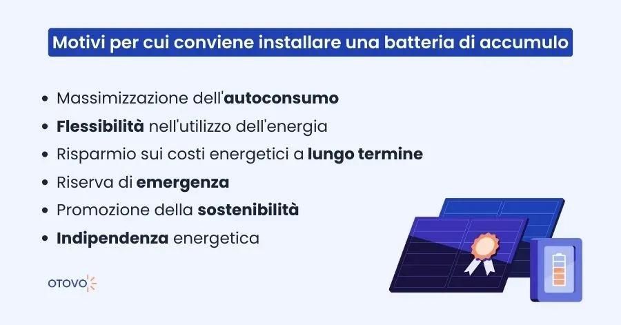 Motivi per cui conviene installare una batteria di accumulo