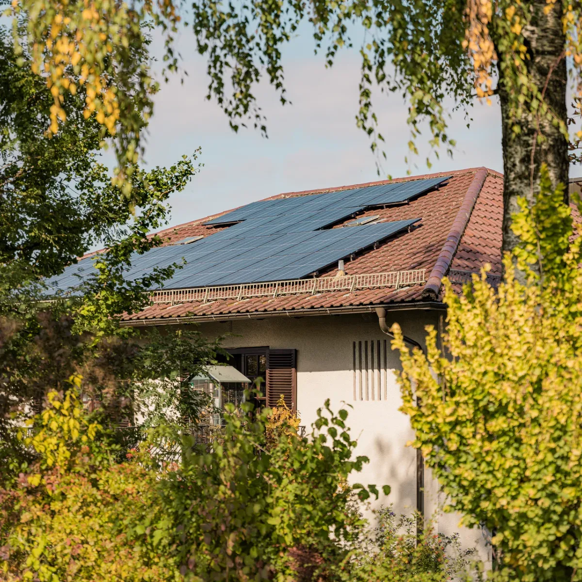 solar panels on roof